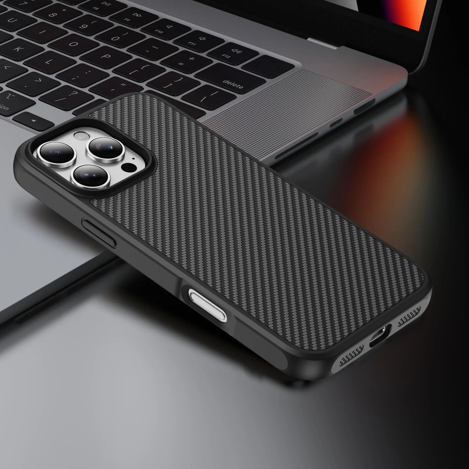 Carbon Fiber Textured Plastic Case