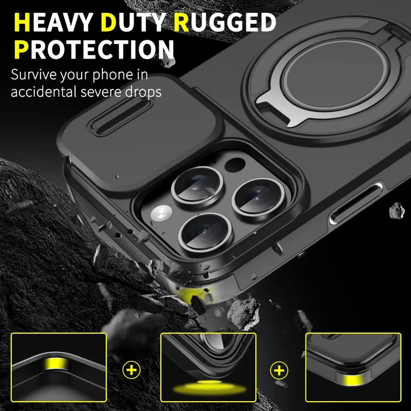 Heavy-Duty Rugged Armor Magnetic Bracket Case