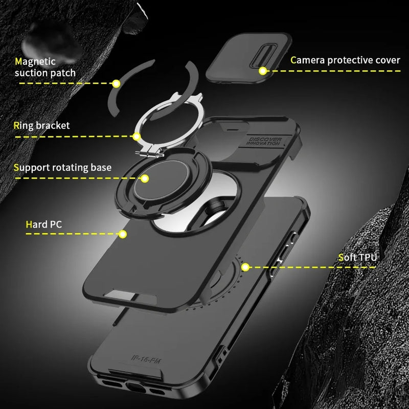 Heavy-Duty Rugged Armor Magnetic Bracket Case