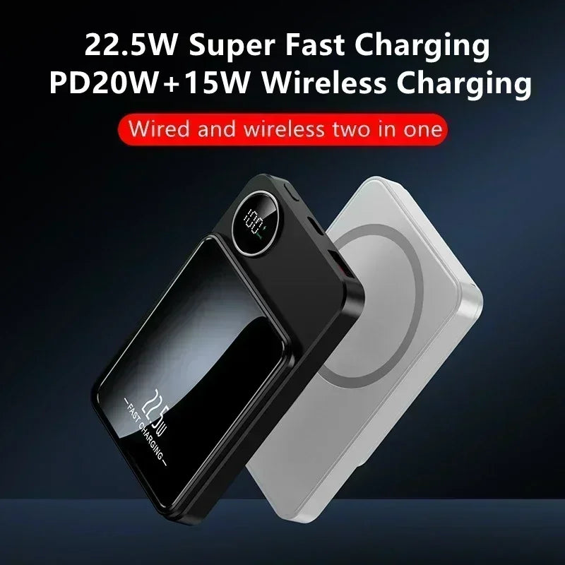 MagSafe Power Bank - 15W Magnetic Wireless Charger with PD Fast Charge