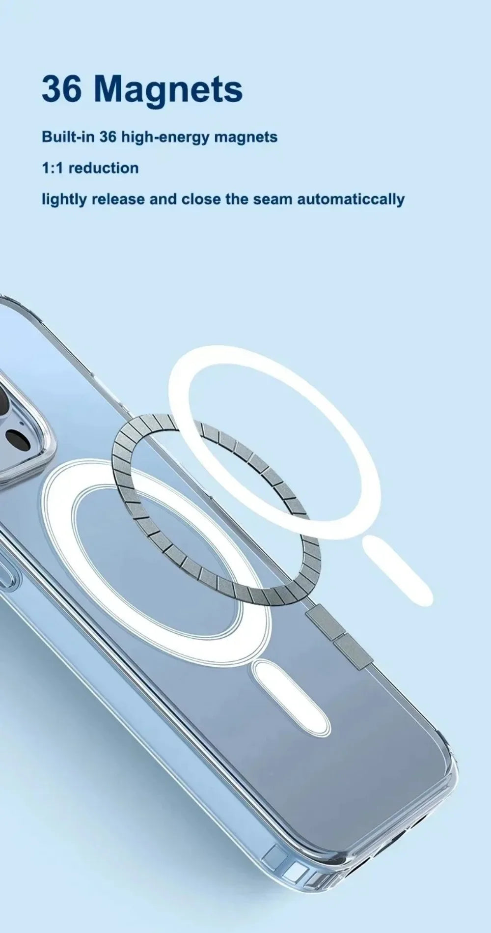 Magnetic Transparent Design Soft Case