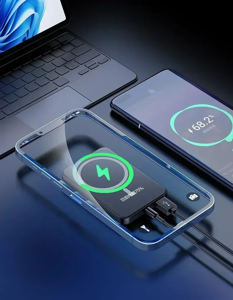 MagSafe Power Bank - 15W Magnetic Wireless Charger with PD Fast Charge