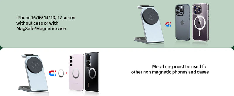 3 in 1 Magnetic Wireless Charging Station MagSafe Charger Stand