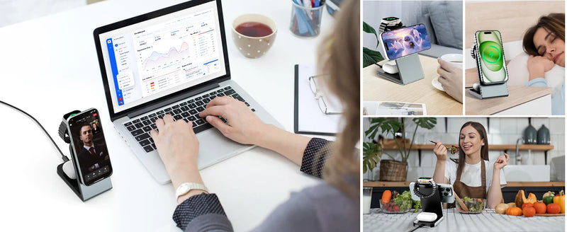 3 in 1 Magnetic Wireless Charging Station MagSafe Charger Stand