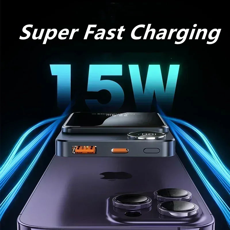 MagSafe Power Bank - 15W Magnetic Wireless Charger with PD Fast Charge