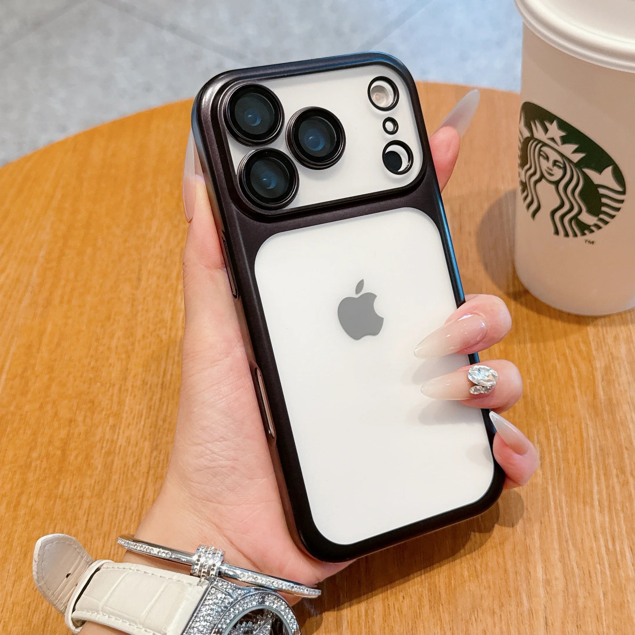Transparent Plating Frame Case